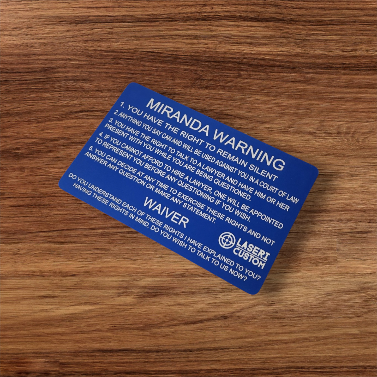 Metal Miranda Rights Cards