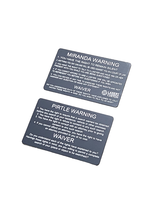 Metal Miranda Rights Cards