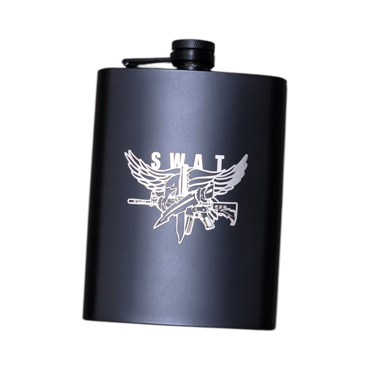 Laseri Custom SWAT Engraved Flask – 8oz Stainless Steel